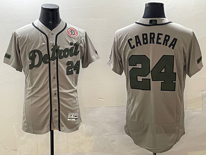 Men Detroit Tigers #24 Cabrera Grey Fashion Elite 2025 Nike MLB Jersey style 2